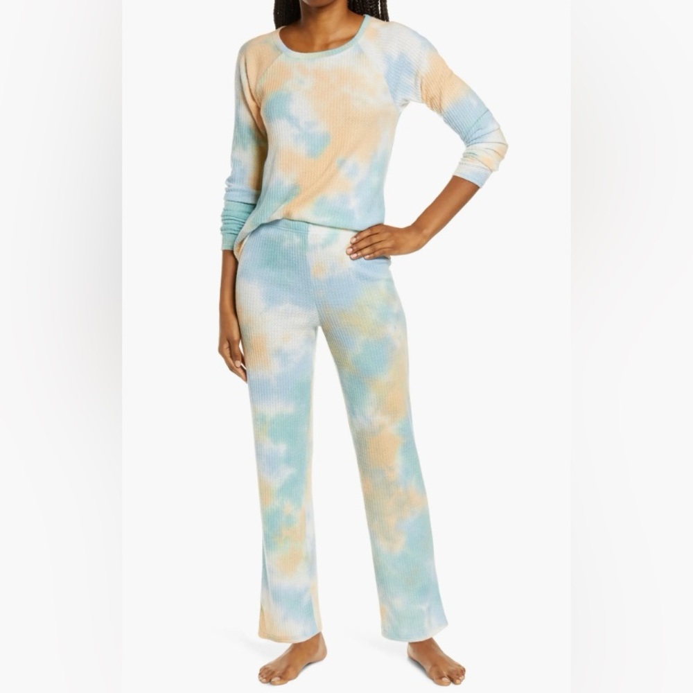 BP Saturday Morning Thermal Long Sleeve Tie Dye Pajamas